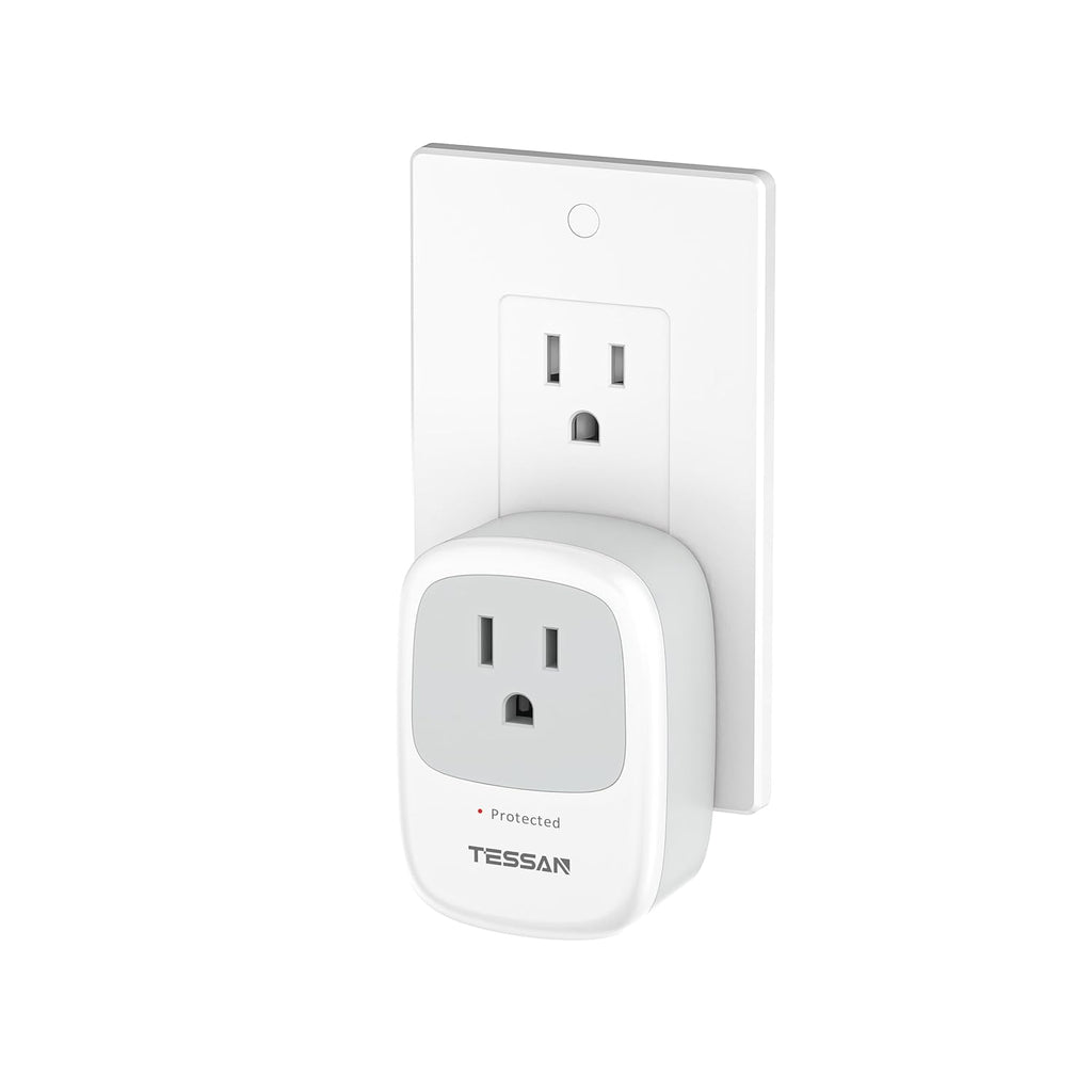 Surge Protector 1050 Joules, TESSAN Single Plug Surge Protector with Protected Light Indicator, 1875W Max Portable Wall Outlet for Appliances, TV, Computer, Refrigerator, Treadmill, Massage Chair