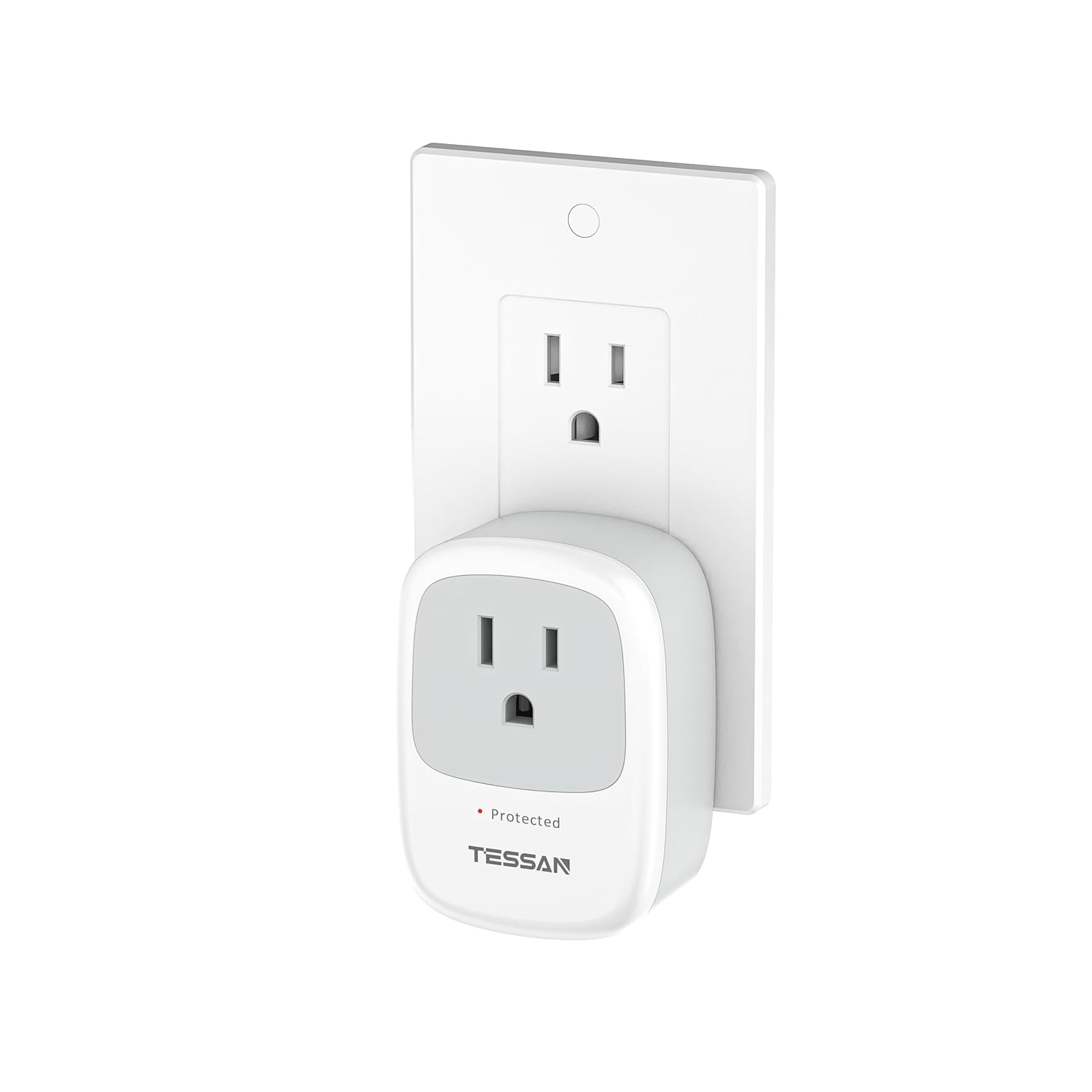 Surge Protector 1050 Joules, TESSAN Single Plug Surge Protector with Protected Light Indicator, 1875W Max Portable Wall Outlet for Appliances, TV, Computer, Refrigerator, Treadmill, Massage Chair