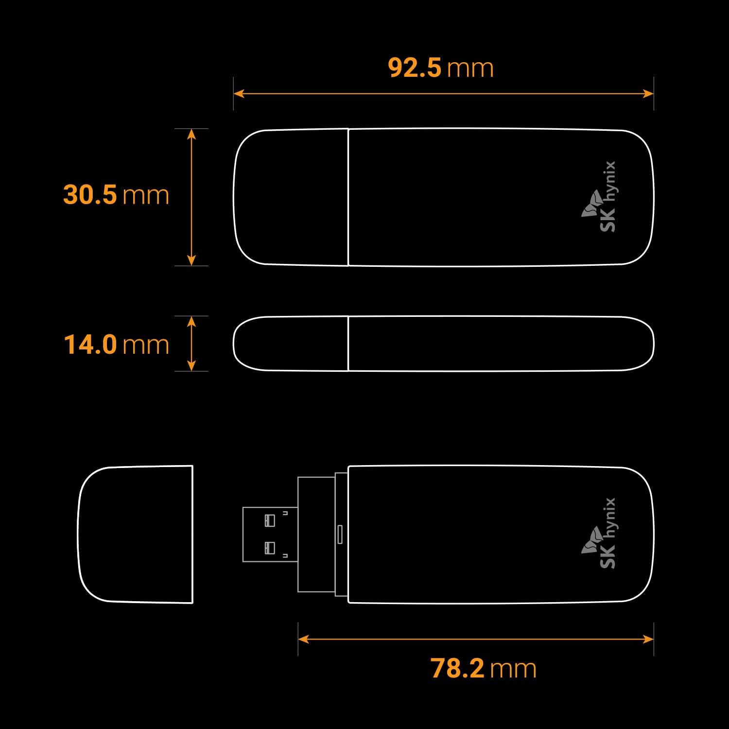 SK hynix Tube T31 1TB Stick Type SSD with DRAM | up to 1000MB/s | 10 Gbps | USB-A 3.2 Gen2 | External Solid State Flash Drive Compatible with PS4, PS5, Xbox, Window PC & Mac