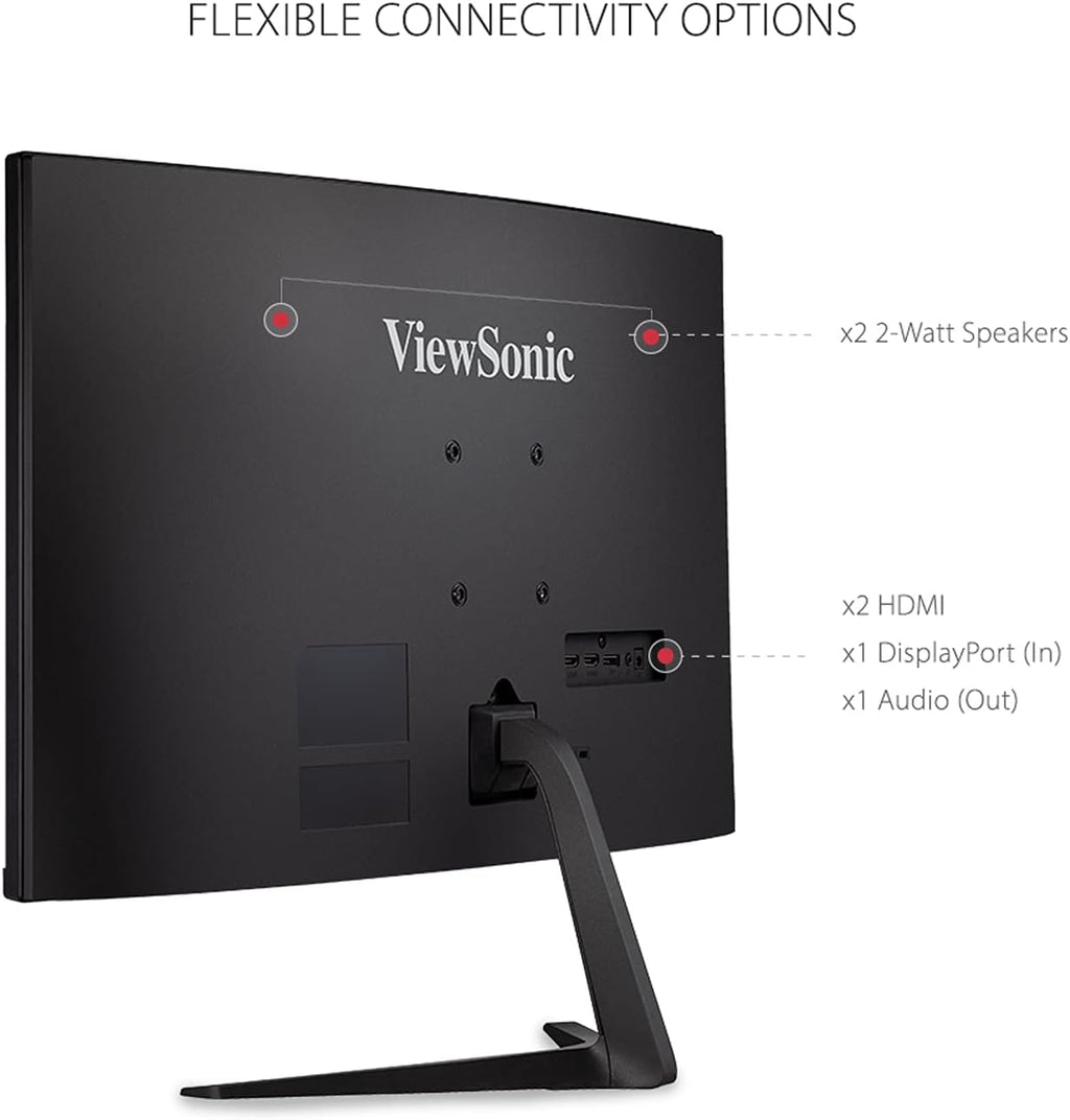 ViewSonic VX2718-2KPC-MHD 27 Inch Curved 1440p 1ms 180Hz Gaming Monitor with FreeSync Premium, Eye Care, HDMI and Display Port
