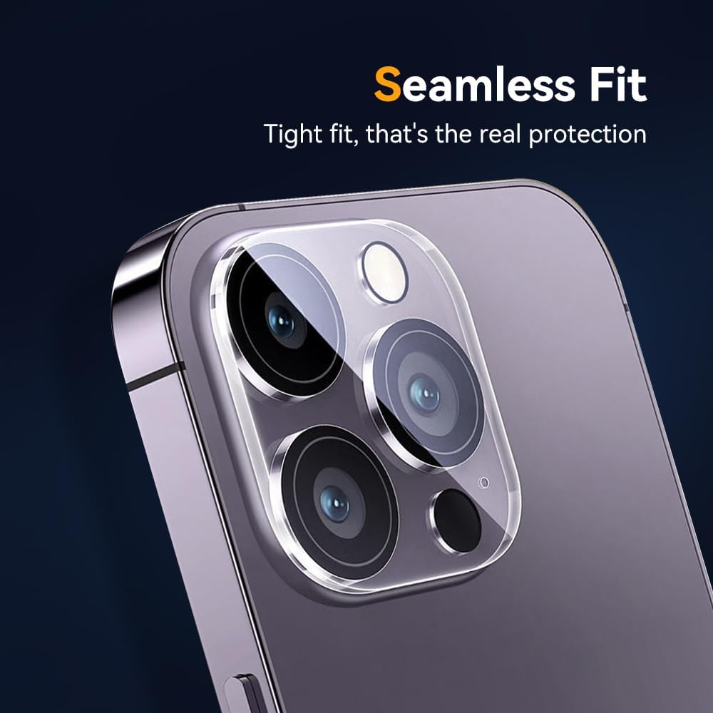 Camera Lens Protector for iPhone 15 Pro 6.1" ＆ iPhone 15 Pro Max 6.7",9H Tempered Glass，Ultra HD, Scratch Resistance Easy to Install，Case Friendly，[Does not Affect Night Shots] 3-Pack