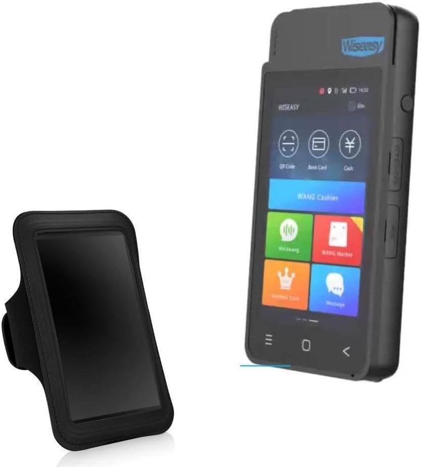 BoxWave Case Compatible with Wiseasy P3QT - Sports Armband, Adjustable Armband for Workout and Running - Jet Black