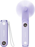 SWEETFULL Portable Handheld Mini Fan with LED Display, 3-in-1 Personal Foldable USB Rechargeable Hand Held Fan & Flashlight for Travel, Lash Eyelash, Cute Small Pocket for Women, Girls