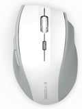 E-YOOSO Wireless Mouse for Laptop, Portable Optical Computer Mouse, 6 Buttons, Cordless 2.4GHz with USB Receiver, 5-Level 4800 DPI, 18 Months Battery Life, for PC, Chromebook, Windows, Mac(White Gray)