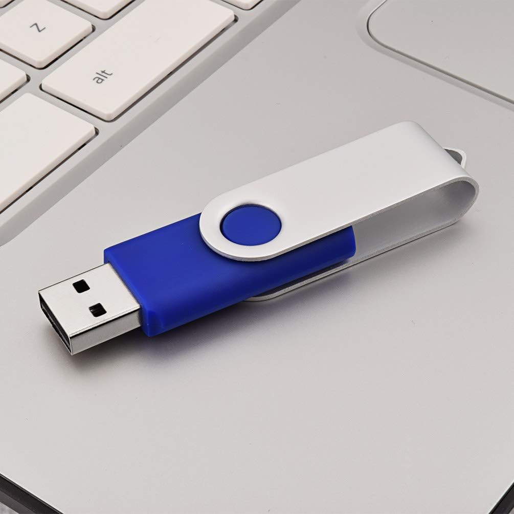 KOOTION 10 Pack 4 GB USB Flash Drive 4gb Flash Drives Keychain Thumb Drive Swivel Memory Stick Blue