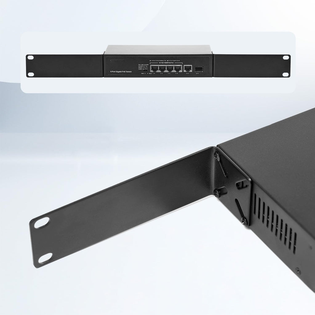 Rack Mount Kit for 7.9 inch Switches, Adjustable Rack Ears for Netgear, Cisco, D-Link, TRENDnet and HP Products, Mount 7.9" Wide to 19" Equipment, Adjustable Hole Distance 14-30mm