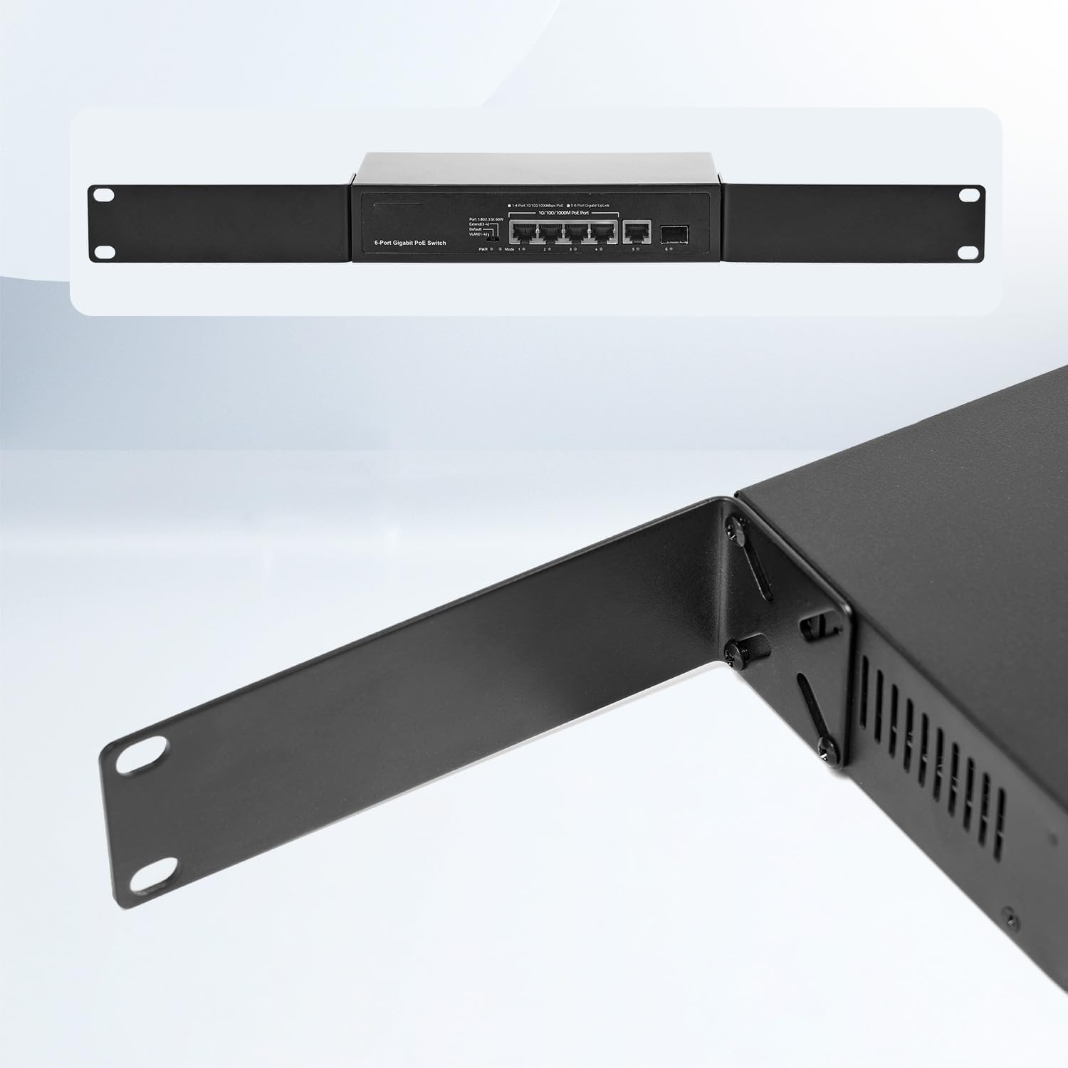 Rack Mount Kit for 7.9 inch Switches, Adjustable Rack Ears for Netgear, Cisco, D-Link, TRENDnet and HP Products, Mount 7.9" Wide to 19" Equipment, Adjustable Hole Distance 14-30mm