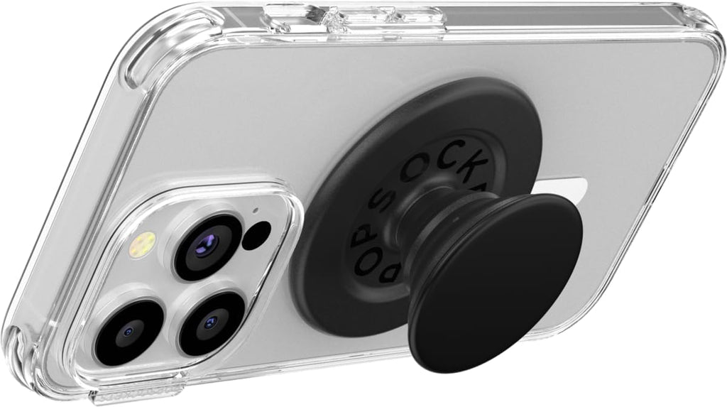 PopSockets Phone Grip for MagSafe with Kickstand, Magnetic Stand, Swappable Top, Secure Hold for iPhone MagSafe Cases, Phone & Tablet Grip - Black