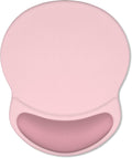 ITNRSIIET Ergonomic Mouse Pad with Comfort Gel Wrist Rest, Non-Slip PU Base, Smooth Textured Surface, Reduces Hand Fatigue & Wrist Pain, 8.7 x 7.2 Inch for Office Gaming Home, Pink Accent