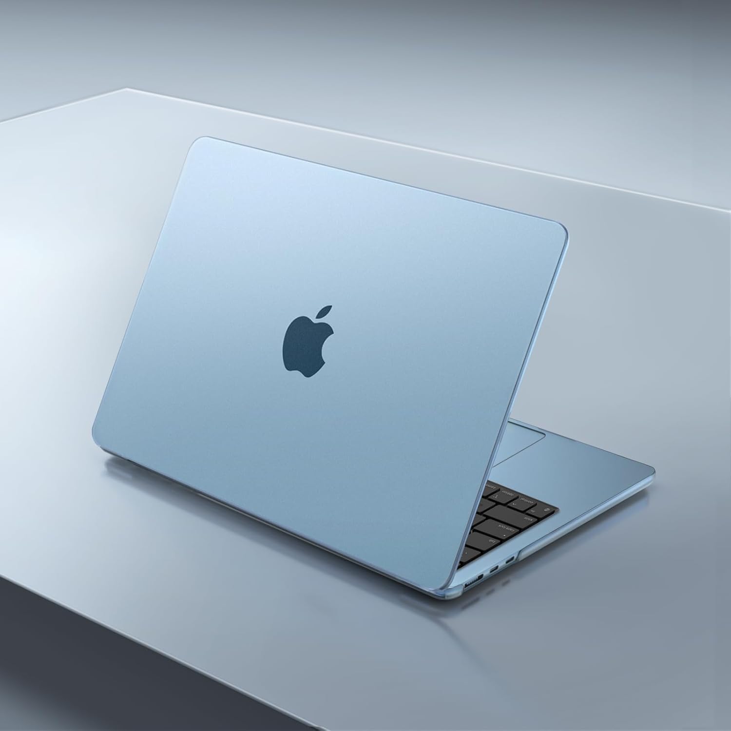MOSISO Compatible with MacBook Air 13 inch Case 2025 2024 2023 2022 M4 A3240 M3 A3113 M2 A2681, Plastic Hard Shell&Keyboard Cover&Screen Film&Type C for MacBook Air 13.6 inch Case, Sky Blue