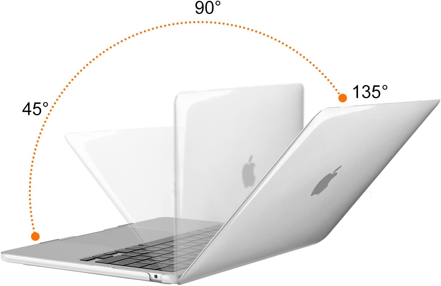 MOSISO Compatible with MacBook Air 13 inch Case 2025 2024 2023 2022 M4 A3240 M3 A3113 M2 A2681, Plastic Hard Shell&Keyboard Cover&Screen Film&Type C for MacBook Air 13.6 inch Case, Crystal Clear