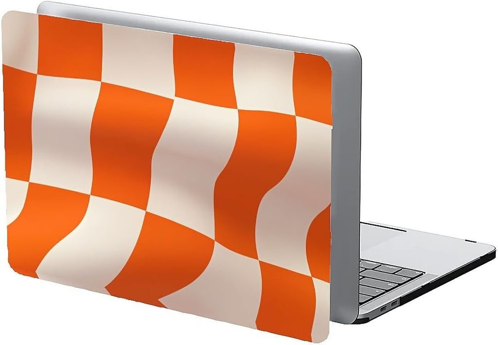Compatible with MacBook Air 13.3 13.6 Inch Case 2022 2021 2020 2019 Plastic Hard Shell Case Cover,13.3 Pro(A1706/A1708/A1989/A2159/A2289/A2338), Orange and White Checkered Flag