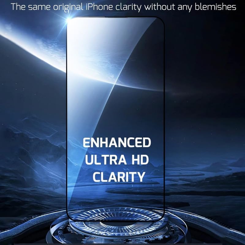 iPhone 14/13/13 Pro Screen Protector Tempered Glass and Installation Tool Compatible with Apple 2022 (2 Pack)