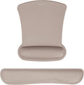 MOSISO Wrist Rest Support for Mouse Pad & Keyboard Set, Ergonomic Mousepad Non-Slip Base Home/Office Pain Relief & Easy Typing Cushion with Neoprene Cloth & Raised Memory Foam, Taupe Brown
