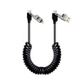 65W 4-in-1 Retractable Fast Charging Cable, 2M/6.5ft Spring Coiled USB-C to L/USB-C/USB-A Multi-Device Cord for iPhone 15/14/13, iPad, Samsung, MacBook, Laptop, Car, Tablet