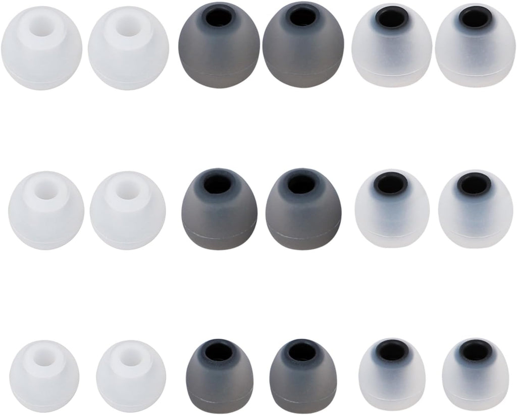 Earbud Replacement Tips Silicone Earbud Tips Earbud Covers Fit for in-Ear Headphones (Inner Hole 3.8mm -5.1mm) Ear Tips Earbud Rubber Tips 9 Pairs S/M/L