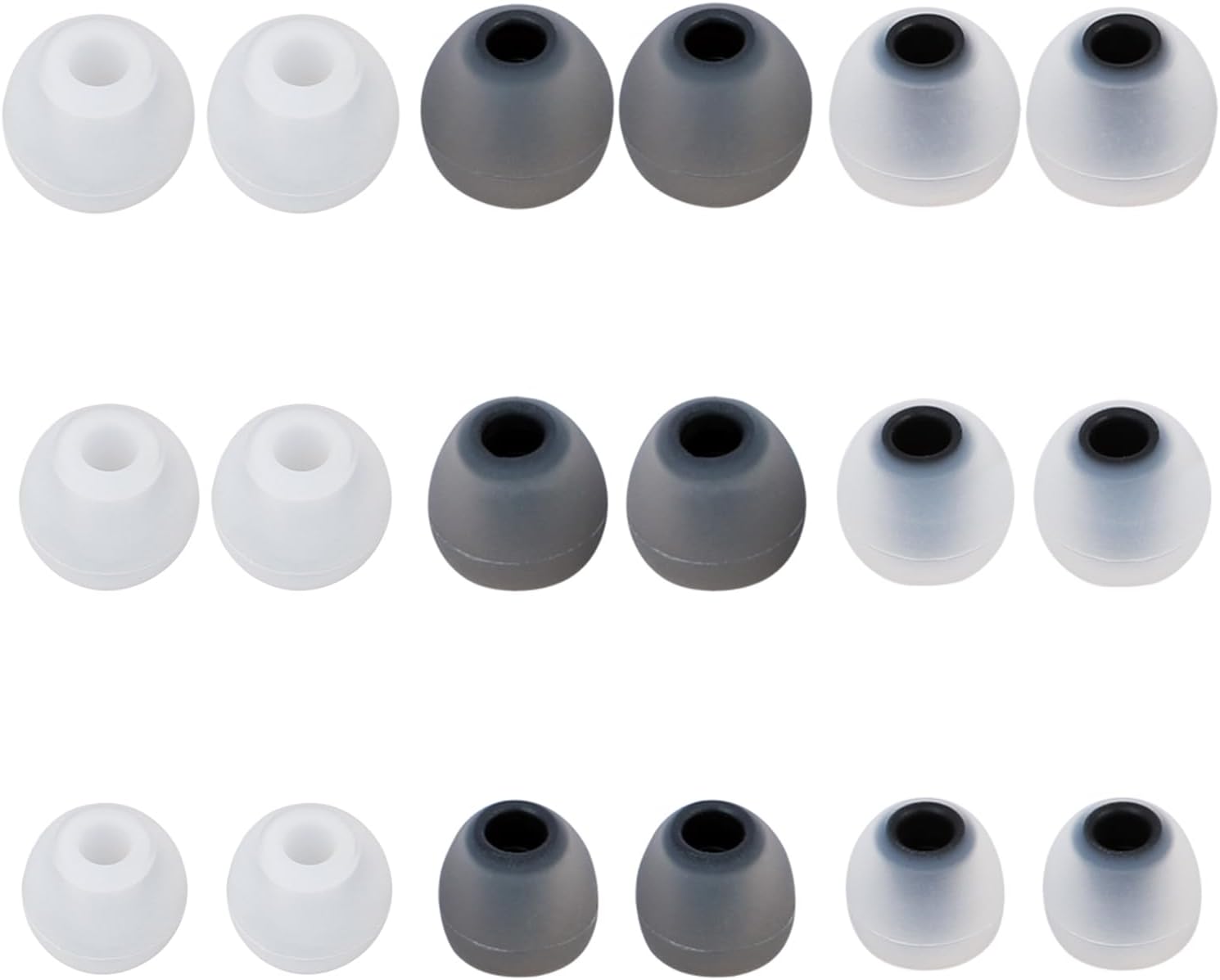 Earbud Replacement Tips Silicone Earbud Tips Earbud Covers Fit for in-Ear Headphones (Inner Hole 3.8mm -5.1mm) Ear Tips Earbud Rubber Tips 9 Pairs S/M/L