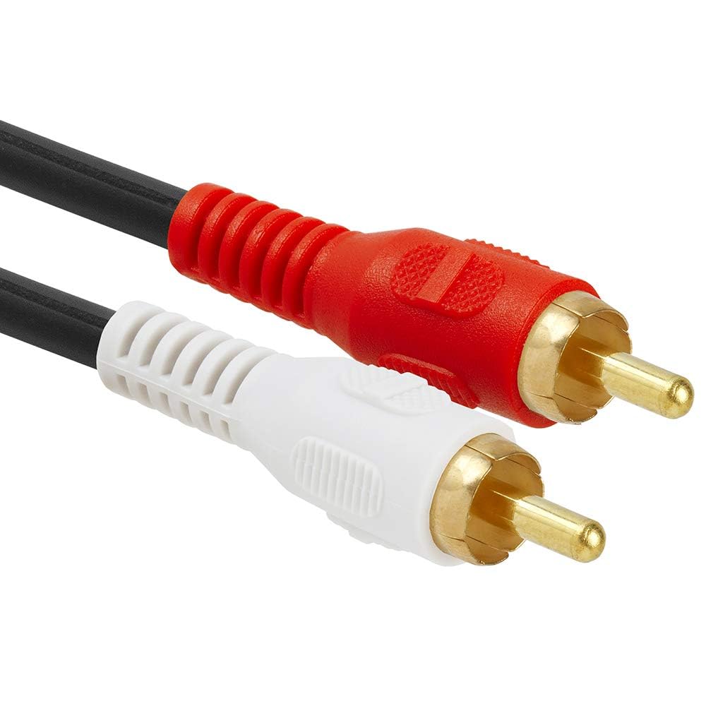 Cmple - 3.5mm Female to 2 RCA Male Stereo Audio Y Cable Adapter for TV, Smartphones, MP3 Players, Tablets, Speakers - Mini Plug Headphone Splitter - 6 Inch
