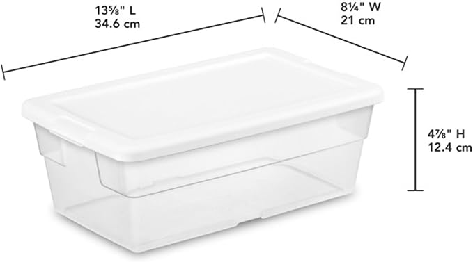 Sterilite 12-Pack 6 Quart Storage Boxes, Stackable Clear Plastic Bins - Image 3