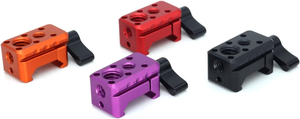 NATO Clamp Adapter,NATO Rail Lock Clamp Mount Quick Release with 1/4" 3/8" ARRI Thread for Camera Cage Handle Monitor LED Light Microphone Cold Shoe Magic Arm (Red)