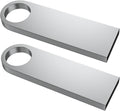 ABLAZE 8GB Flash Drive 2 Pack, Metal USB 2.0 Thumb Drives with Keychains USB Stick Pendrive (Sliver)