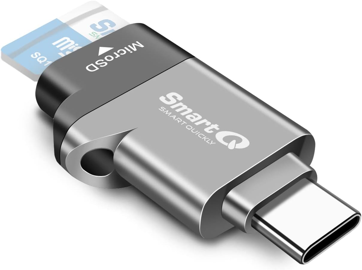 C356 Type-C MicroSD Card Reader with USB 3.0 Super Speed Technology, Supports MicroSDXC, MicroSDHC, and MicroSD for Window, Mac OS X and Andriod (Midnight Grey)