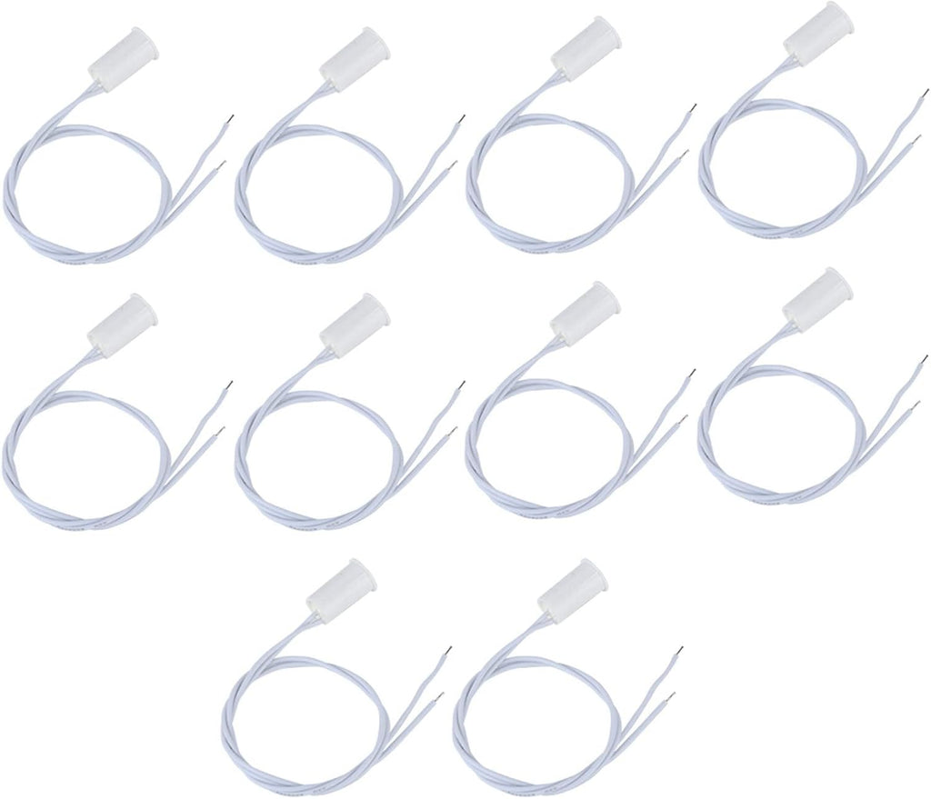 10Pcs 100VDC Recessed Door Sensor, 15mm-5mm Door Magnetic Reed Switch for Home Security Alarm Systems, Door Magnetic Sensors for Alarm Control Panels GND Port and N.C. Port