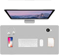 PU Leather Desk Pad Protector Gaming Mouse Pad Non Slip Desk Mat for Keyboard and Mouse Waterproof Desk Writing Pad for Office and Home Desk Accessories(Gray, 31.5 * 15.7)