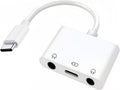 3-in-1 Aux to USB C Headphone Splitter USB-C to Dual 3.5mm Audio Adapter Dual Headphone Jack Adapter with PD Charging Compatible with iPhone 15/16, iPad Pro, Galaxy S25 Ultra, and More