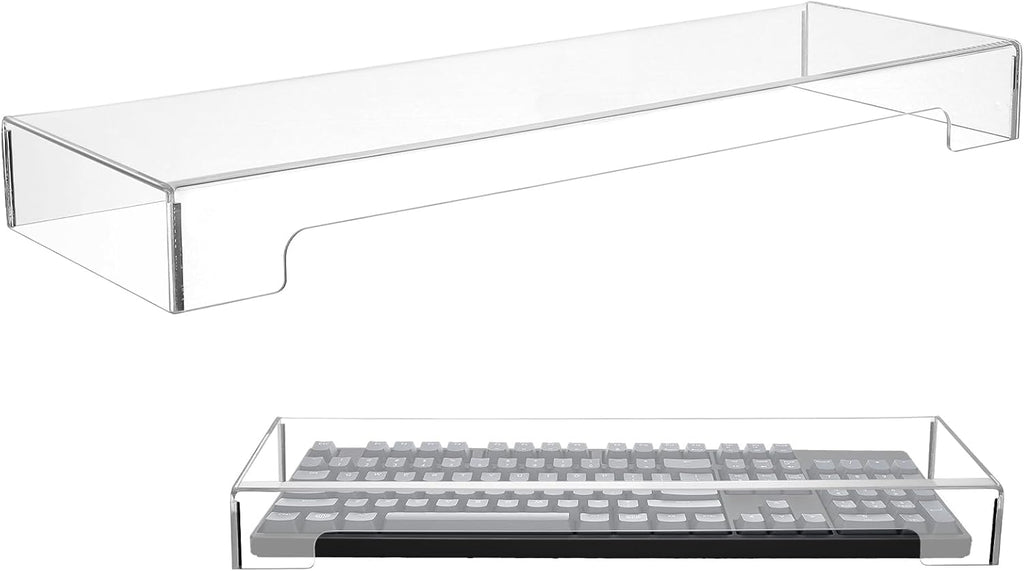 Tofficu Keyboard Cover Acrylic Covers Dust: Clear Computer Keyboard Cover - Anti-Cat Protector - Tablet Keyboard Case for Standard Size PC Computer Desktop (18.5x5.9x1.8 Inch)