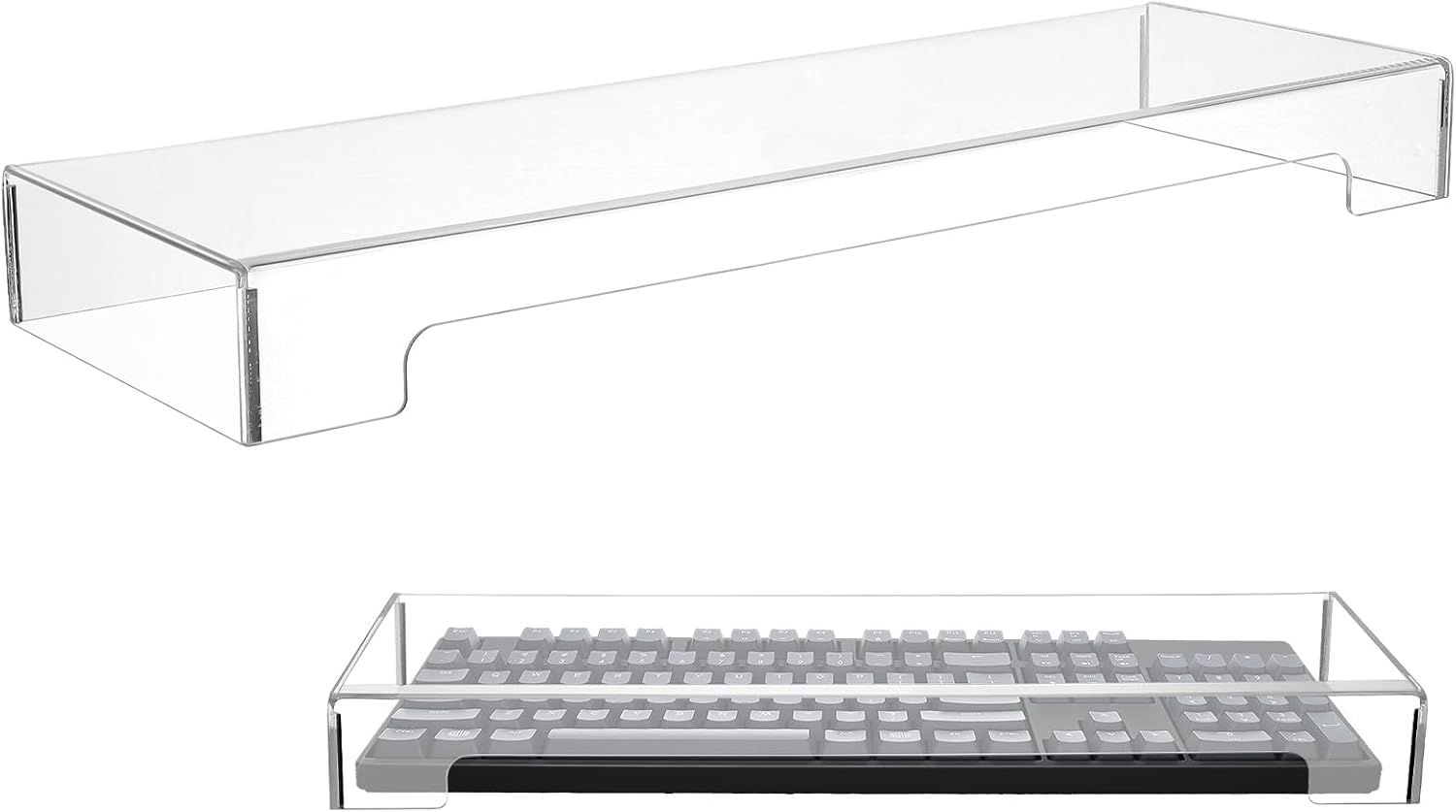 Tofficu Keyboard Cover Acrylic Covers Dust: Clear Computer Keyboard Cover - Anti-Cat Protector - Tablet Keyboard Case for Standard Size PC Computer Desktop (18.5x5.9x1.8 Inch)