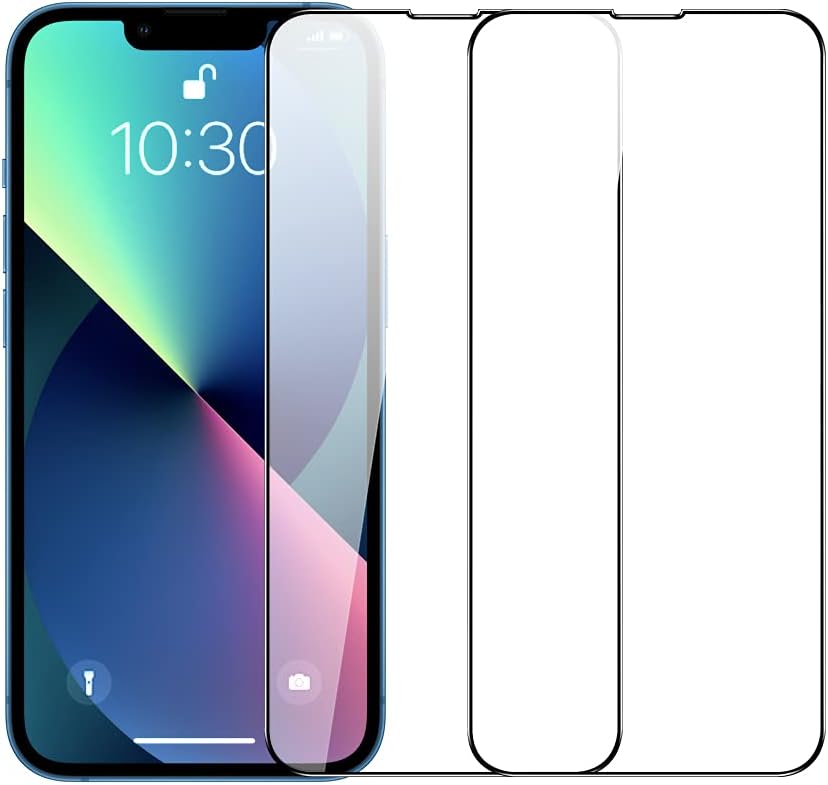 PERFECTSIGHT Compatible for iPhone 14 Plus, iPhone 13 Pro Max Screen Protector 6.7 Inch 2 Pack HD Clear Premium Tempered Glass Case Friendly 9H Hardness Bubble Free Easy Installation
