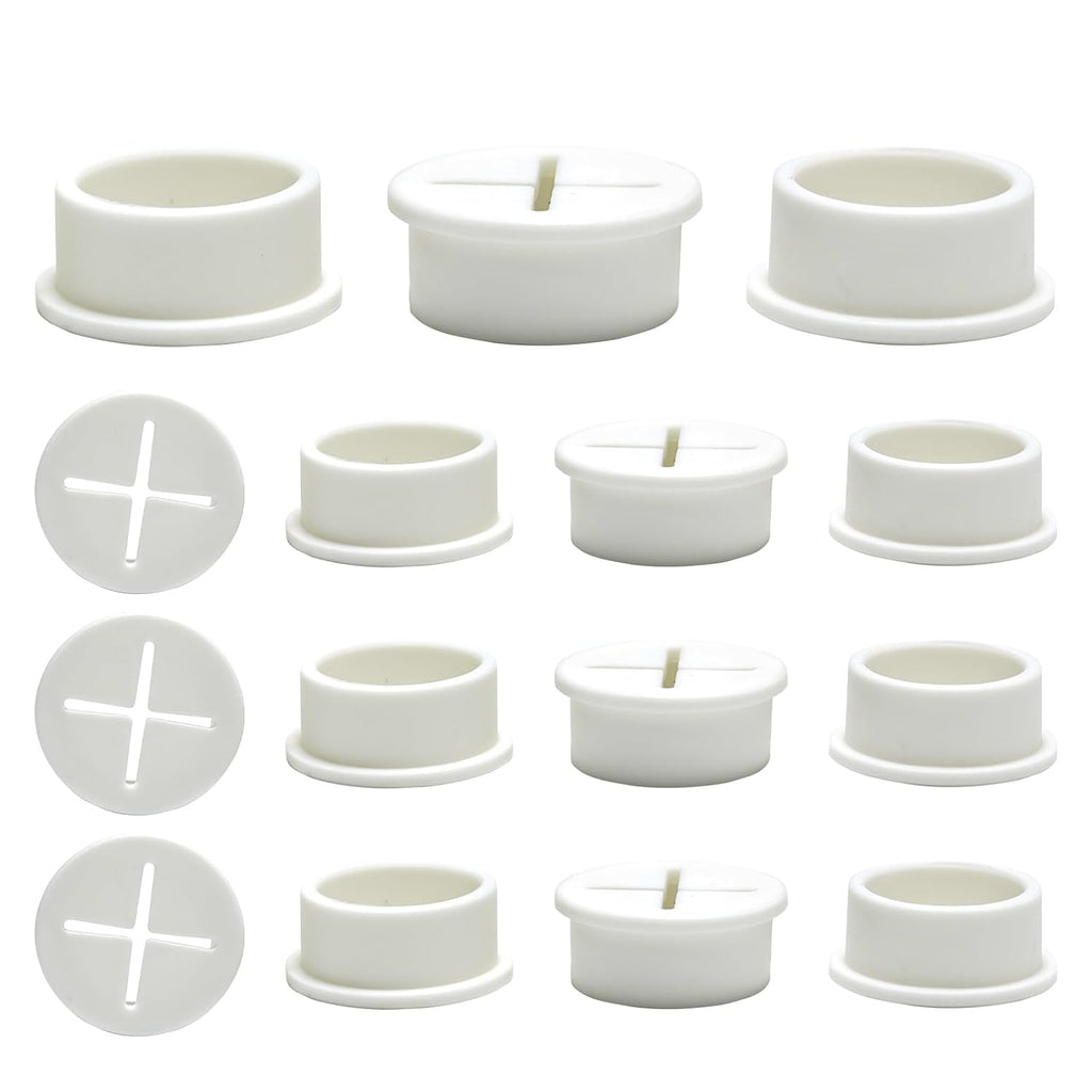 Desk Grommet, 1 in 25 mm Silicone Rubber Grommets, White Desk Hole Cover for Cables, Flexible Wall Cord Pass Through Grommet for Office Table Computer Home Furniture Wire Organizer-15 Pcs