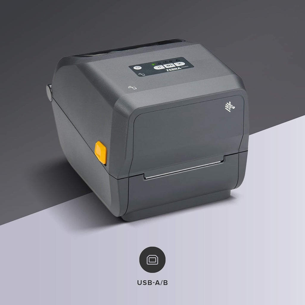Zebra ZD421 Thermal Transfer & Direct Thermal Desktop Printer 203 dpi Print Width 4-inch USB/USB Host/Modular Connectivity ZD4A042-301M00EZ | Includes Jetset Software