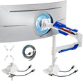 ARES WING Single Monitor Mount with USB, Ultrawide Monitor Arm for 24 to 57 Inch Heavy Duty Curved Screen, Adjustable Gas Spring Monitors Arm Stand up to 66LBS with 75/100/200 Vesa Mount, White