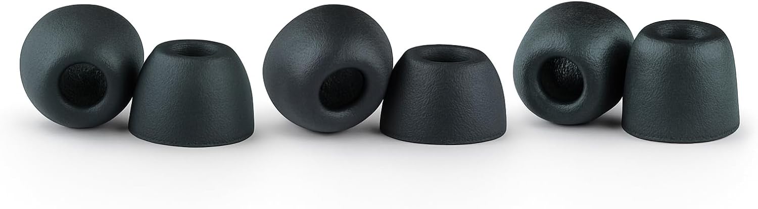 Comply 500 Core Series | Memory Foam Replacement IEM Ear Tips for KZ, Moondrop, FiiO Sennheiser & More | Superior Noise Isolation, Ultimate Comfort, Secure Fit | Variety, Black, Large (3 Pairs)