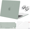 MOSISO Compatible with MacBook Air 13 inch Case 2025 2024 2023 2022 M4 A3240 M3 A3113 M2 A2681, Plastic Hard Shell&Keyboard Cover&Screen Film&Type C for MacBook Air 13.6 inch Case, Antique Green
