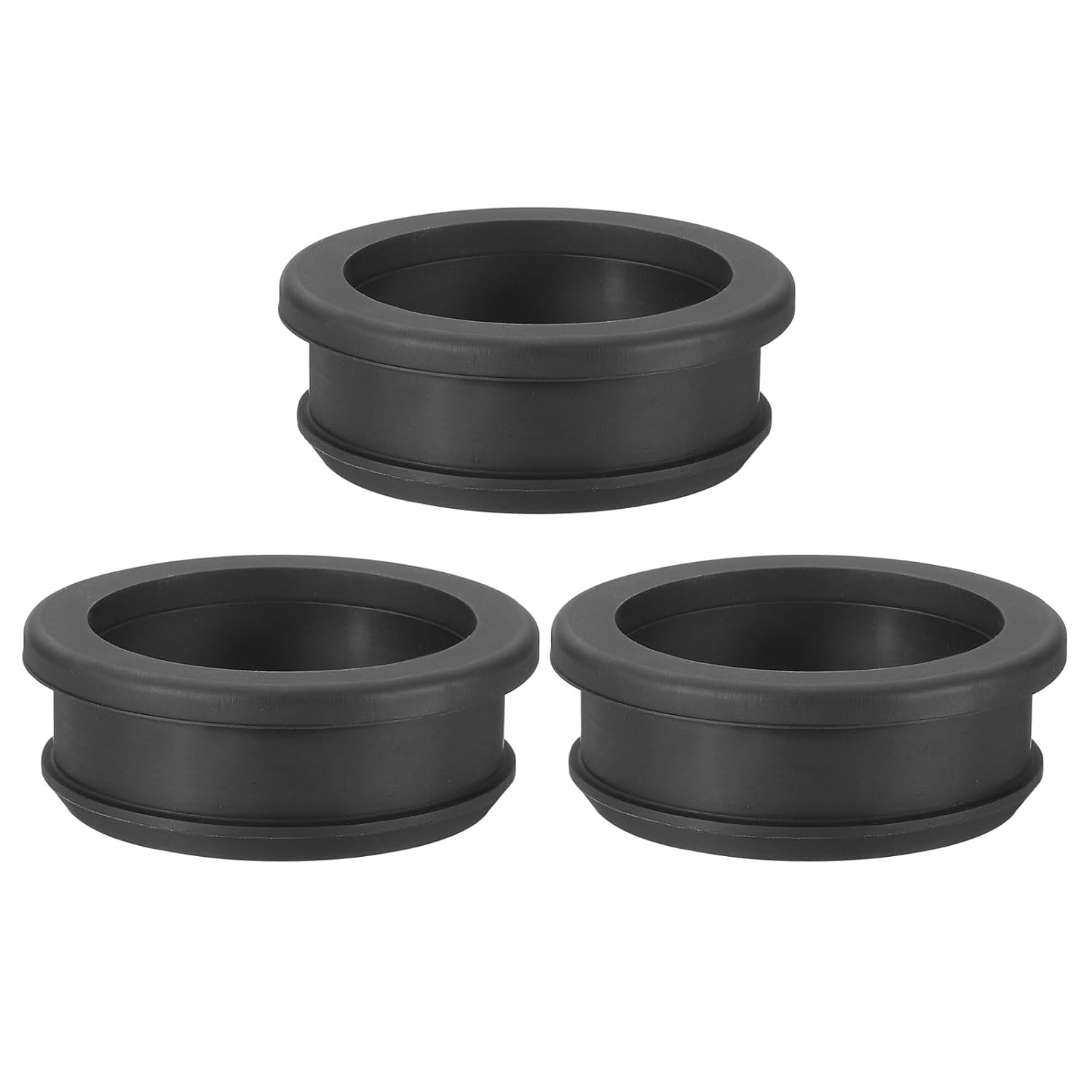 PATIKIL 44.6mm / 1-3/4 Inch Drill Hole,1-1/2 Inch ID Rubber Grommets, 3Pcs Top Hat Grommet for Wiring Eyelet Ring Gasket Automotive Firewall Cable Hole Plugs Wires Protection, Black