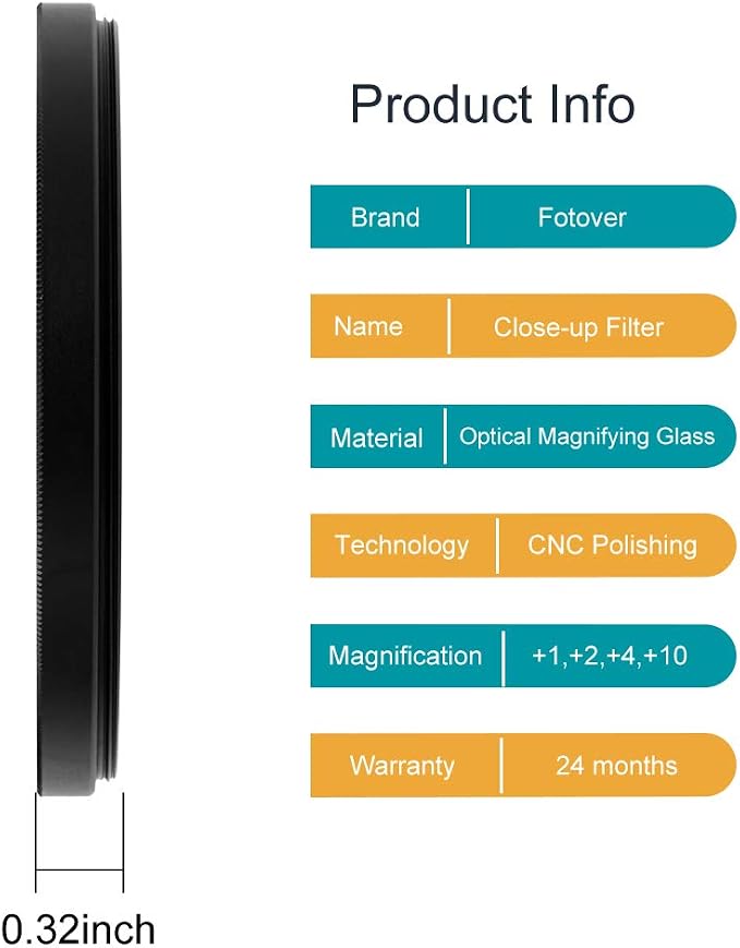 62mm Close-up Filter Kit 4 Pieces Macro Filter Accessory Close-up Lens Filter - Image 3