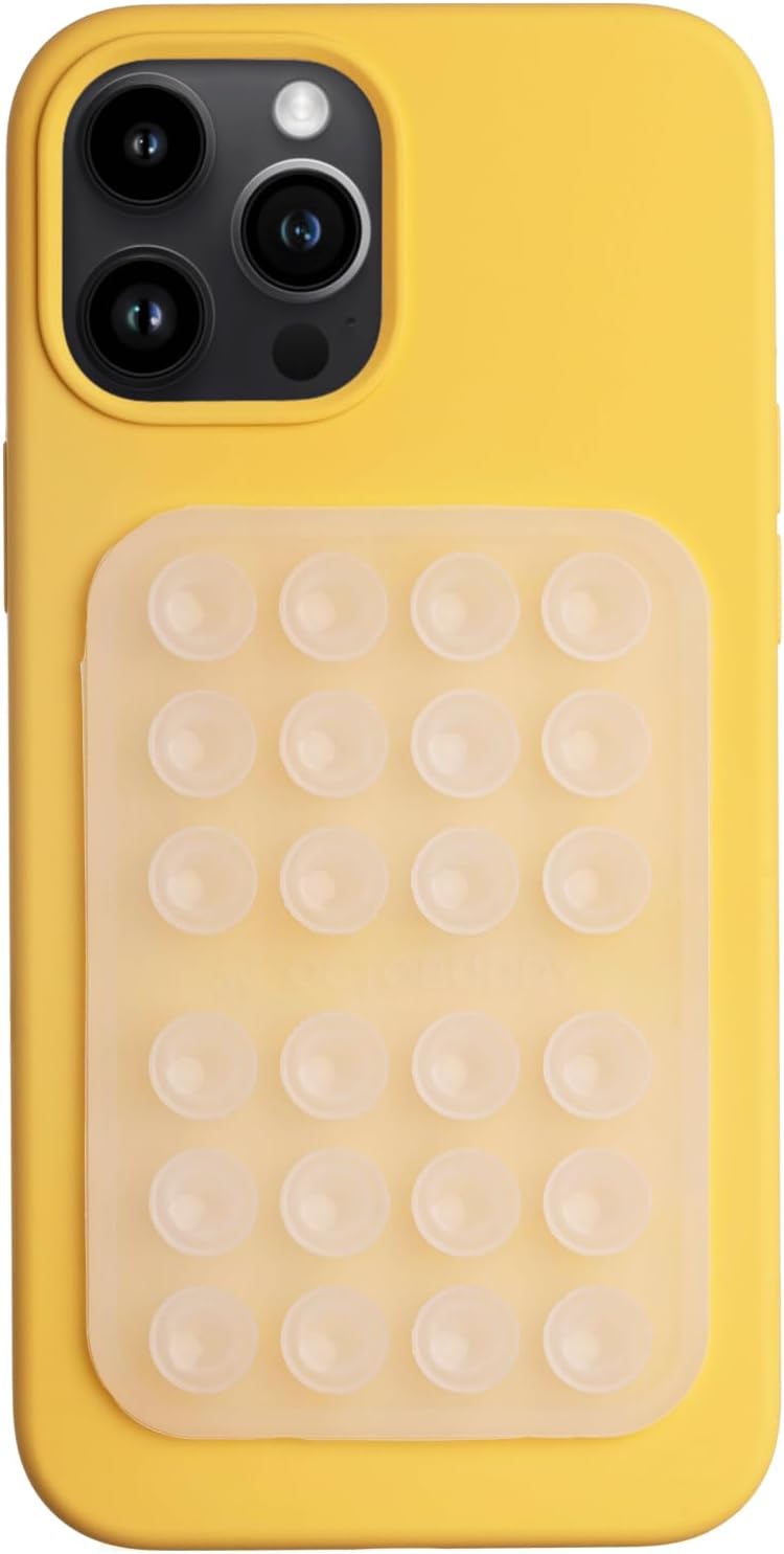 Classic - Silicone Suction Phone Case Adhesive Mount - Hands-Free, Strong Grip Holder for Selfies & Videos - iPhone & Android Compatible - 2.25″ x 3.25″, Transparent