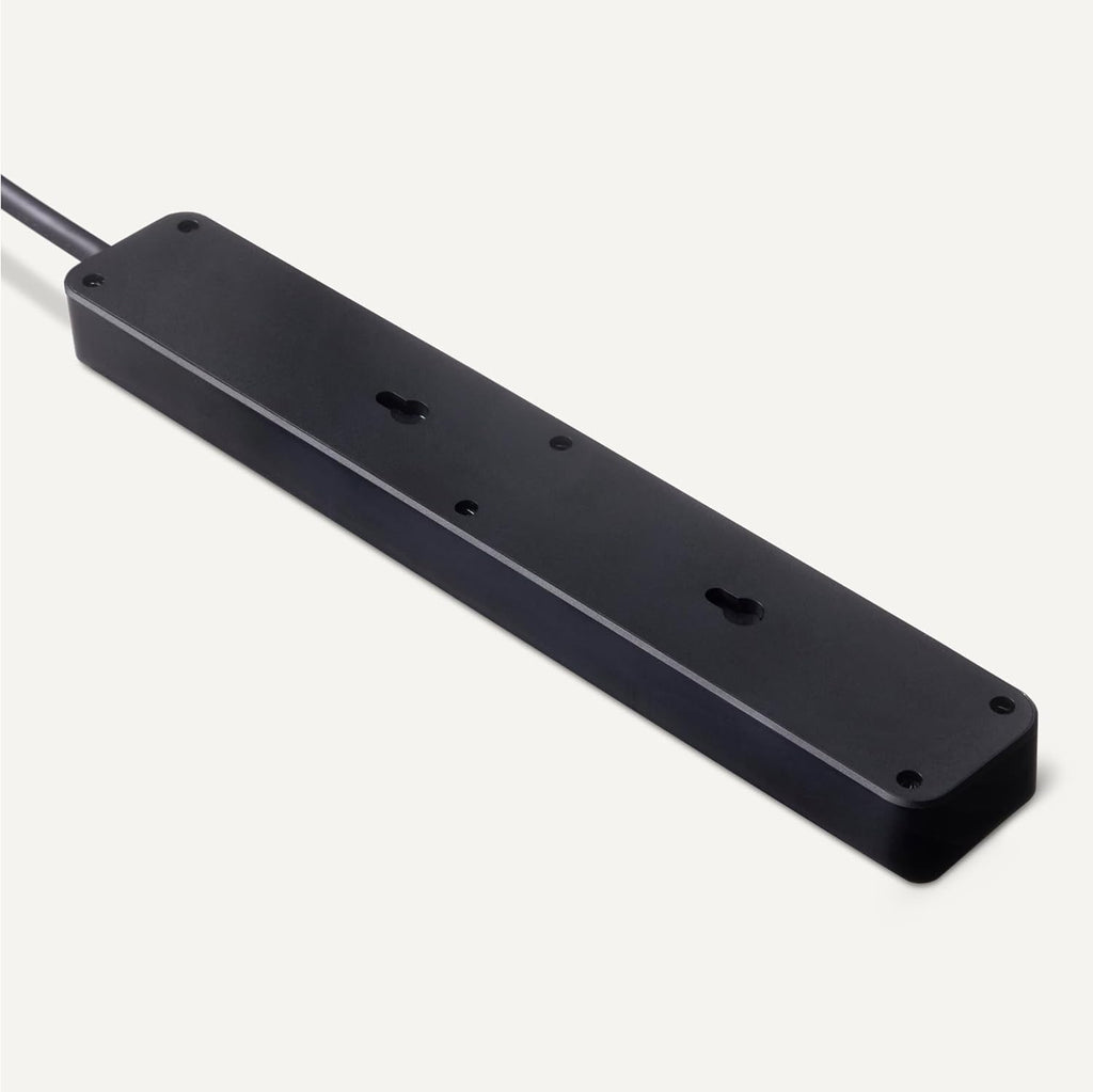 Amazon Basics Rectangle 6-Outlet, 600 Joule Surge Protector Power Strip, 2ft, Black, Small, 2-Pack
