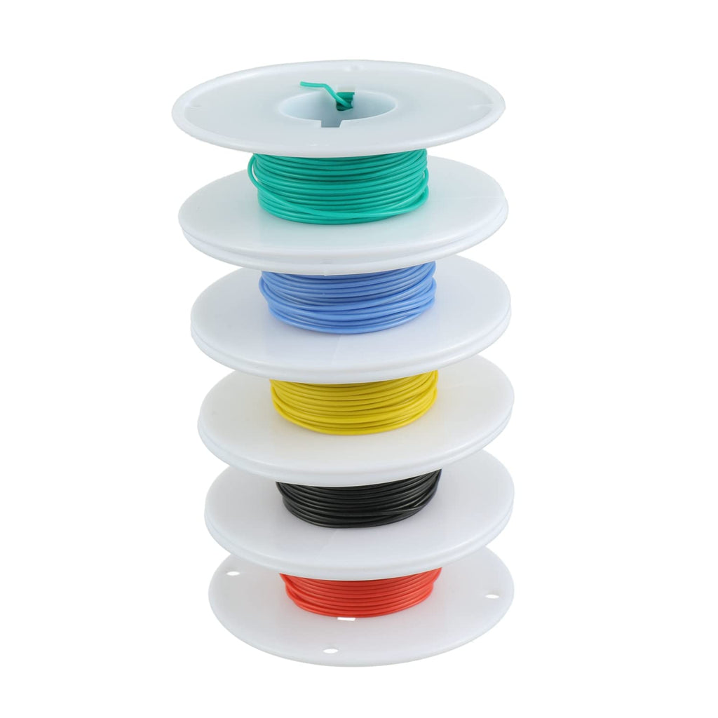 BOJACK 30 AWG Flexible Silicone Wire Electric Wire Hook up Wire Kit 300V Cables with Plus 20 φ2mm Heat Shrink Tubings and a Mini Wire Stripper(5 Colors 32.81Ft Each Color, 30AWG)
