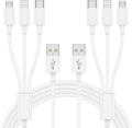 Multi Charger Cable 6Ft 2Pack, 3 in 1 Charging Cord, Universal Phone Charger, Multiple Charger Wire USB-A to Lightning/USB-Type C/Micro USB Connectors for Cellphone, Tablets and More (Charging Only)