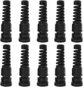 Strain Relief Cord Connector, CGELE 10 Pack NPT 1/4" Waterproof Cable Gland Cord Grip Spiral Adjustable Connector Strain Relief Cord Connectors Joints Nylon with Gaskets