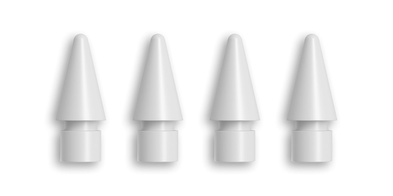 ZAGG Replacement Tips for Apple Pencil 1st Gen, 2nd Gen, & USB-C - Pack of 4, Smooth Writing, Perfect Friction, White