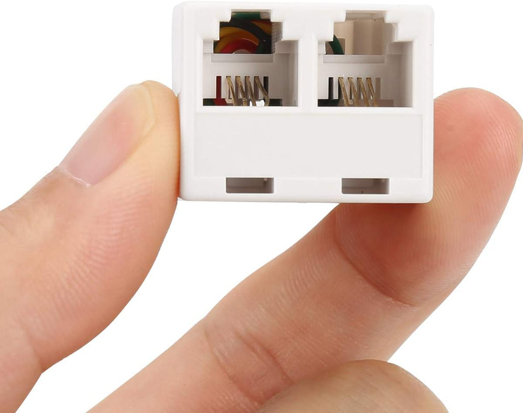 Uvital RJ11 6P4C 1 Female to 2 Female Telephone Line Splitters, Telephone Landline Cable Connector and Separator(White,4 Pack)