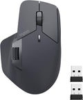 Rapoo MT760 Multi-Device Wireless Mouse, Bluetooth 5.0 and 2.4G Multi-Mode Connection, Up to 4 Devices, 11 Programmable Buttons, 4K DPI, 90 Days Battery Life, PC, Matte Black