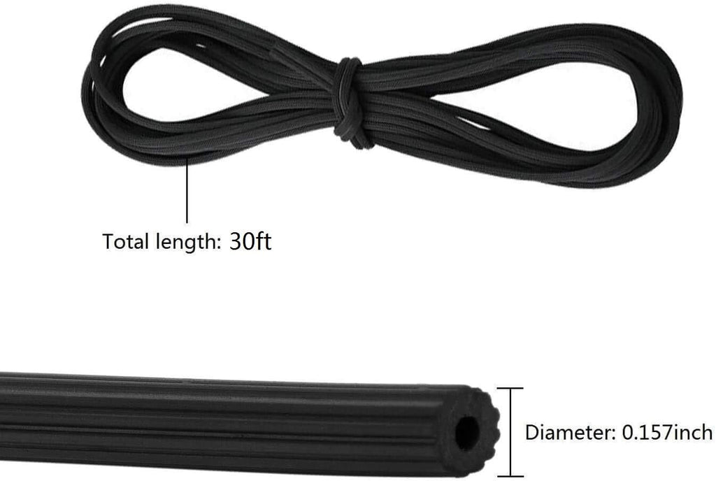 Screen Repair Kit for Windows or Doors Adjustable Fiberglass Screens with Rolling Tool, Screen Retainer Spline and Sliding Door Cleaning Brush (36" x 84", Black)