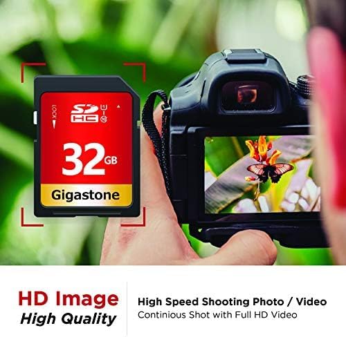GIGASTONE 32GB SD Card 100-Pack UHS-I U1 Class 10 SDHC Memory Card High-Speed Full HD Video Compatible with Canon Digital Camera, SPYPOINT TACTACAM Trail Camera, with 100 Mini Cases