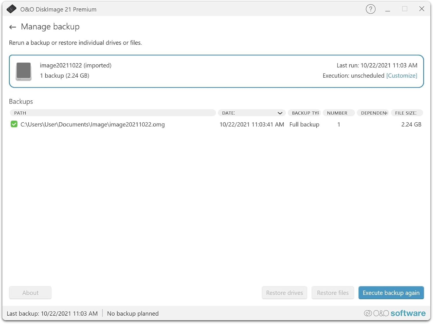 O&O DiskImage 21 Premium - Reliable data backup for Windows PCs, hard drives +SSDs. System recovery, disk cloning + data loss protection for Win 11, 10